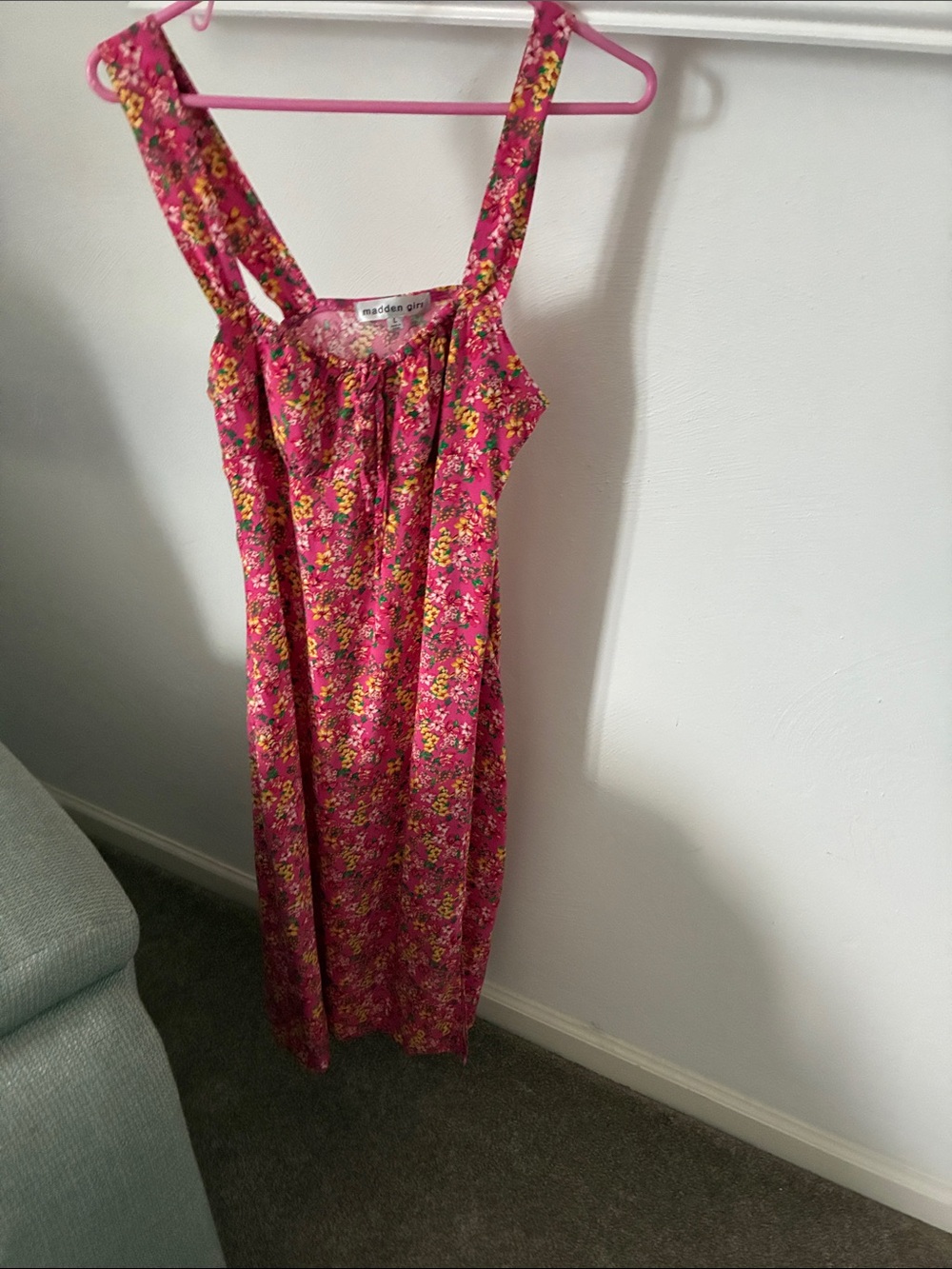 Madden Girl Fuchsia Floral Midi Dress